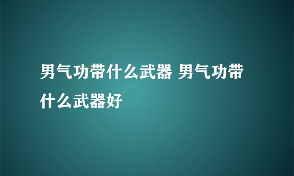 男气功带什么武器 男气功带什么武器好