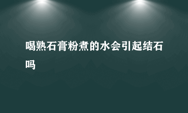 喝熟石膏粉煮的水会引起结石吗