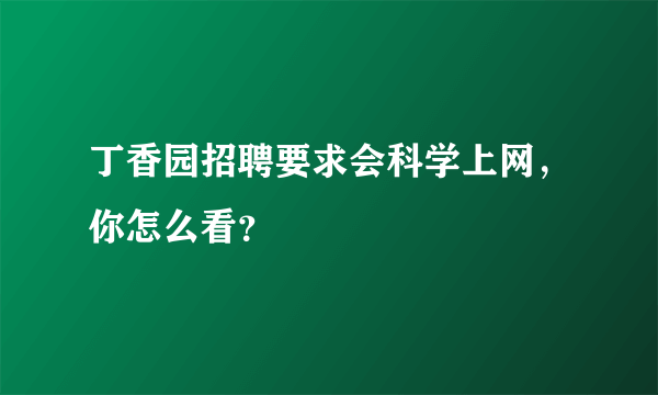 丁香园招聘要求会科学上网，你怎么看？