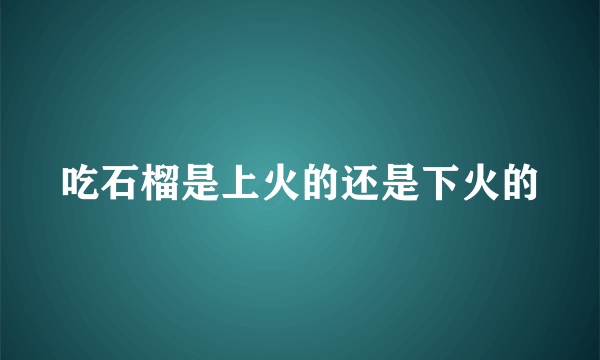 吃石榴是上火的还是下火的