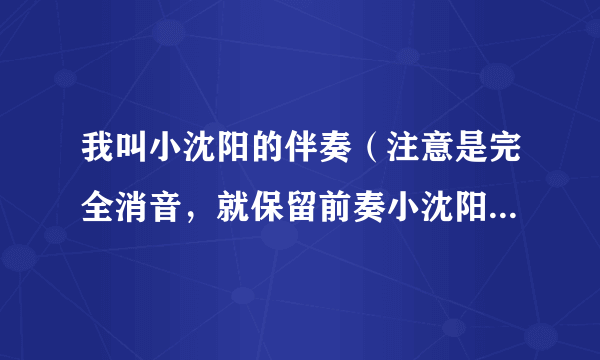 我叫小沈阳的伴奏（注意是完全消音，就保留前奏小沈阳的话~！~！跪求啊）