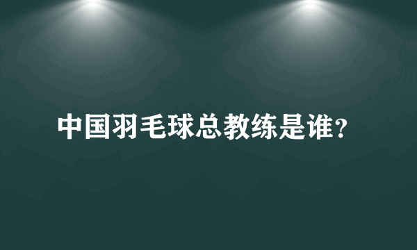 中国羽毛球总教练是谁？