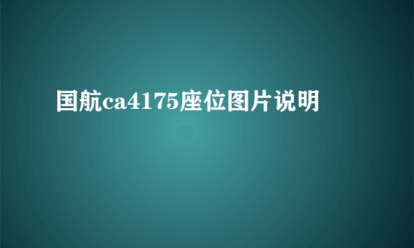 国航ca4175座位图片说明