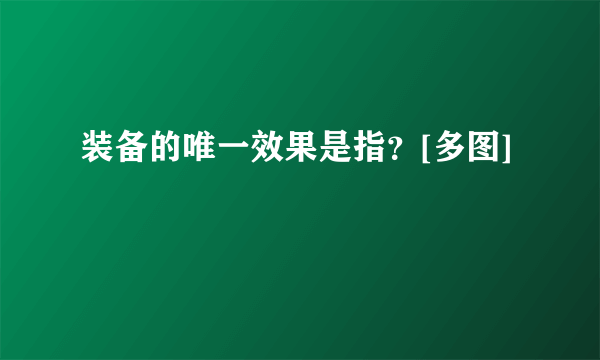 装备的唯一效果是指？[多图]