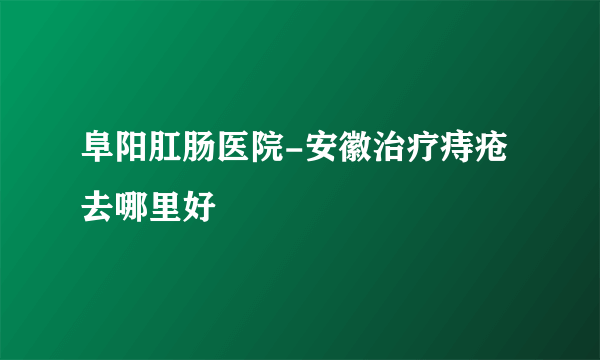 阜阳肛肠医院-安徽治疗痔疮去哪里好