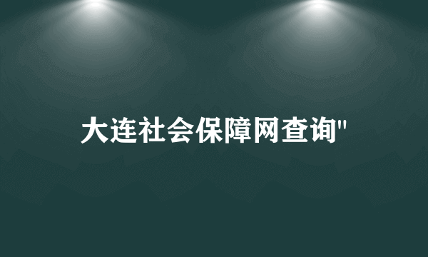 大连社会保障网查询