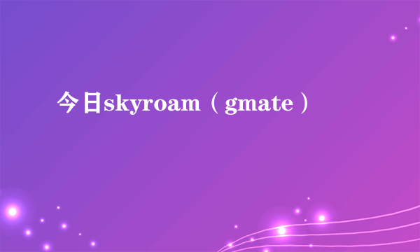 今日skyroam（gmate）