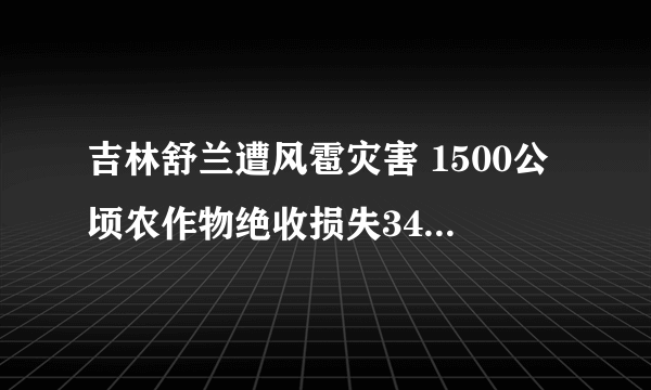 吉林舒兰遭风雹灾害 1500公顷农作物绝收损失3492万元