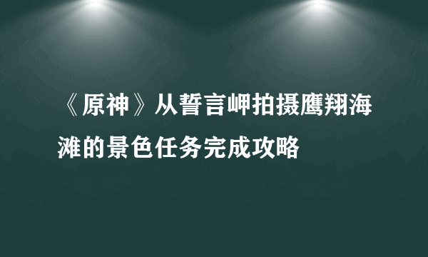 《原神》从誓言岬拍摄鹰翔海滩的景色任务完成攻略