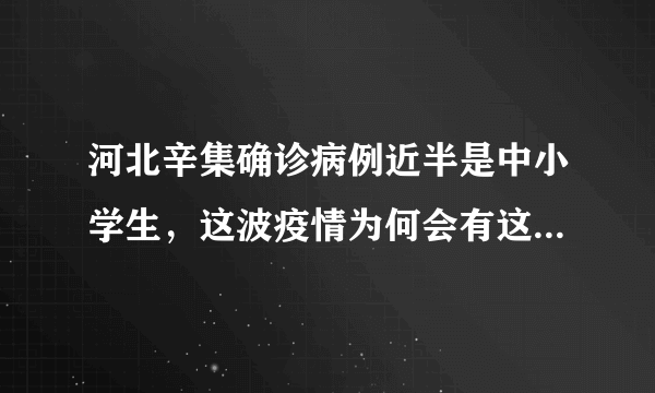 河北辛集确诊病例近半是中小学生，这波疫情为何会有这么多中小学生被感染？