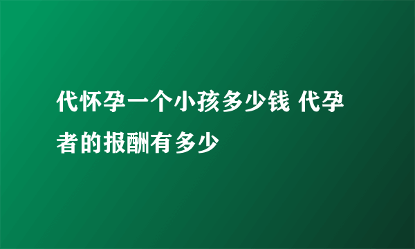 代怀孕一个小孩多少钱 代孕者的报酬有多少