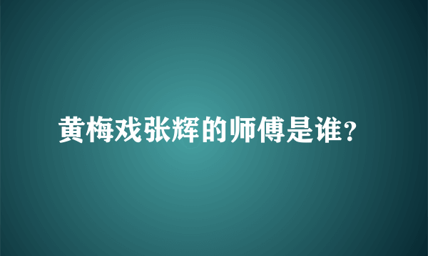 黄梅戏张辉的师傅是谁？