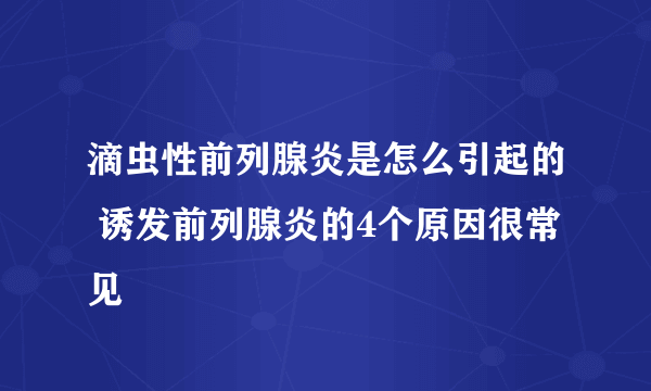 滴虫性前列腺炎是怎么引起的 诱发前列腺炎的4个原因很常见