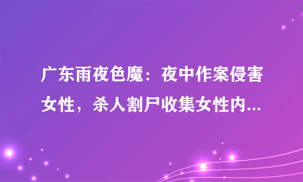 广东雨夜色魔：夜中作案侵害女性，杀人割尸收集女性内衣，后来如何？