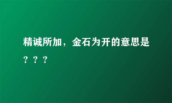 精诚所加，金石为开的意思是？？？