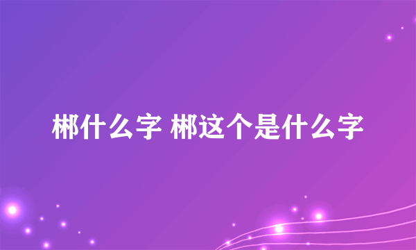 郴什么字 郴这个是什么字