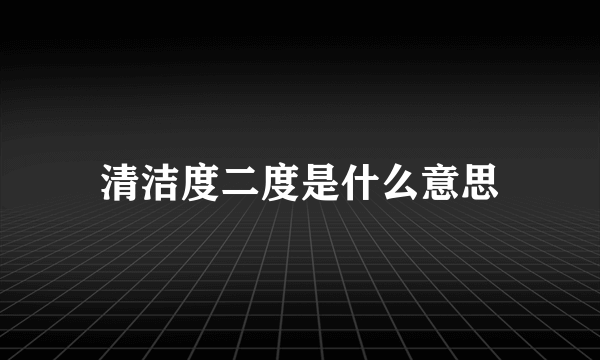 清洁度二度是什么意思