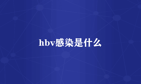 hbv感染是什么