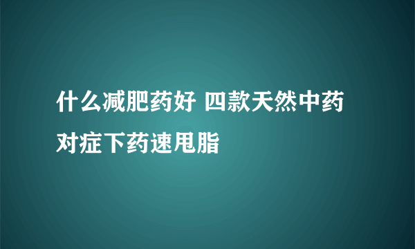 什么减肥药好 四款天然中药对症下药速甩脂