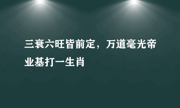 三衰六旺皆前定，万道毫光帝业基打一生肖