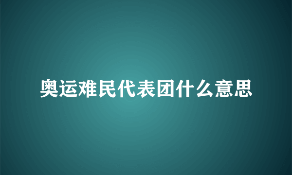 奥运难民代表团什么意思