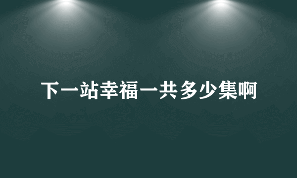 下一站幸福一共多少集啊