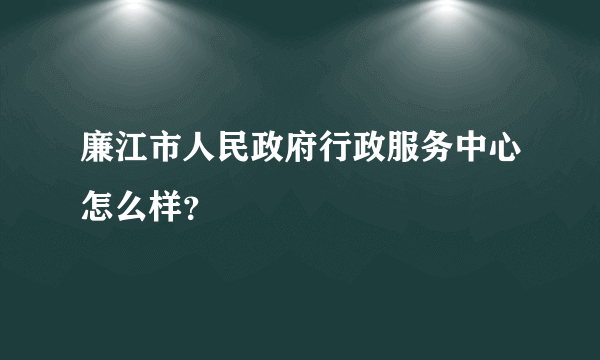 廉江市人民政府行政服务中心怎么样？