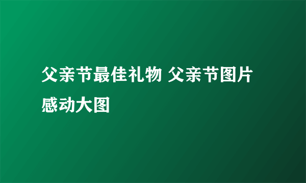 父亲节最佳礼物 父亲节图片感动大图