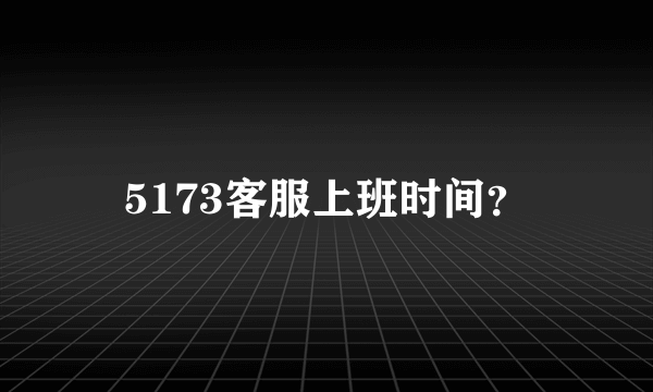 5173客服上班时间？