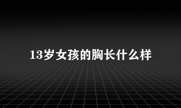 13岁女孩的胸长什么样