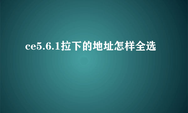 ce5.6.1拉下的地址怎样全选