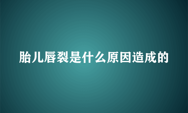 胎儿唇裂是什么原因造成的