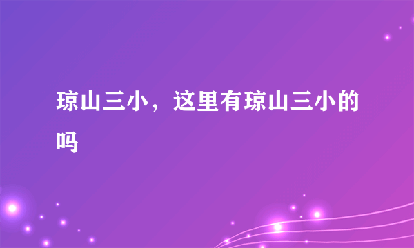 琼山三小，这里有琼山三小的吗