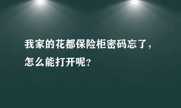 我家的花都保险柜密码忘了，怎么能打开呢？