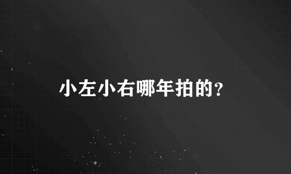 小左小右哪年拍的？