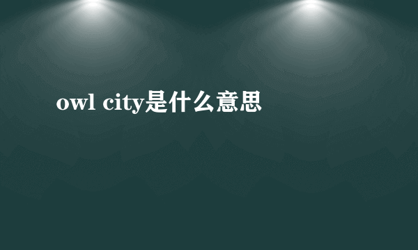 owl city是什么意思