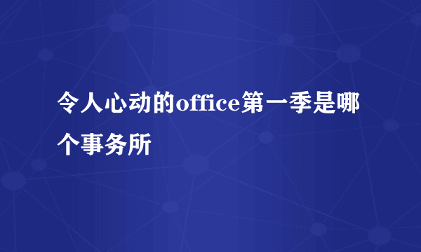 令人心动的office第一季是哪个事务所