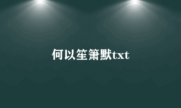 何以笙箫默txt