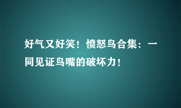 好气又好笑！愤怒鸟合集：一同见证鸟嘴的破坏力！