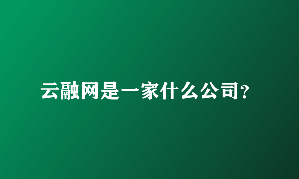 云融网是一家什么公司？