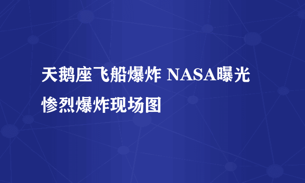 天鹅座飞船爆炸 NASA曝光惨烈爆炸现场图