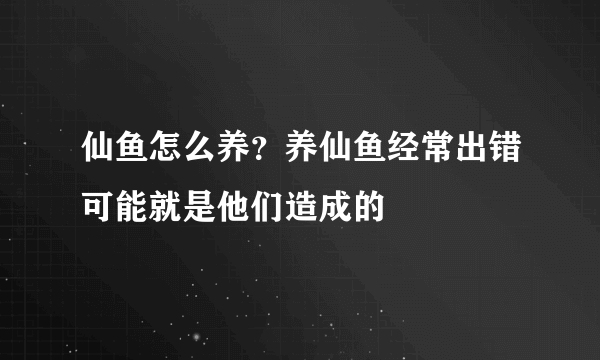 仙鱼怎么养？养仙鱼经常出错可能就是他们造成的