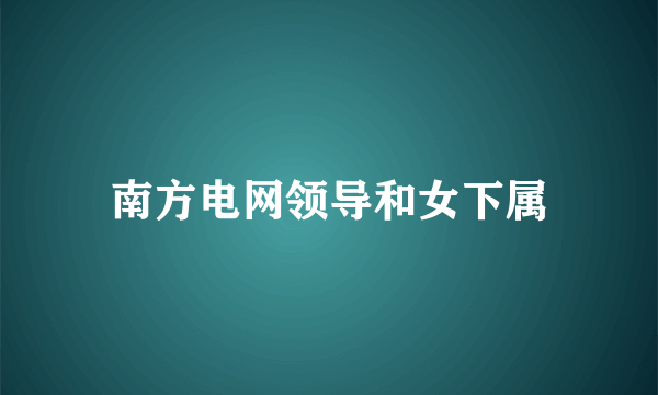 南方电网领导和女下属