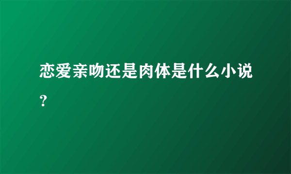 恋爱亲吻还是肉体是什么小说？