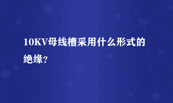 10KV母线槽采用什么形式的绝缘？