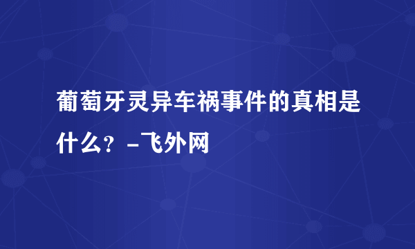 葡萄牙灵异车祸事件的真相是什么？-飞外网