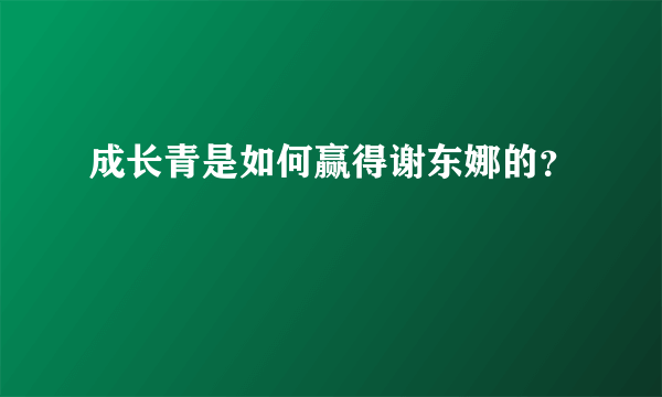 成长青是如何赢得谢东娜的？