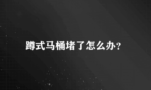 蹲式马桶堵了怎么办？