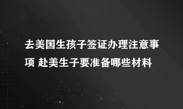 去美国生孩子签证办理注意事项 赴美生子要准备哪些材料