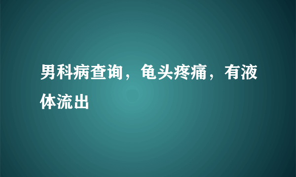 男科病查询，龟头疼痛，有液体流出